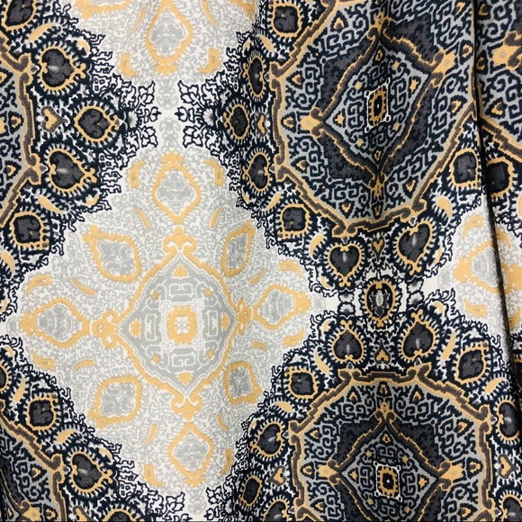 Joie grey gold 100% silk button front tie blouse - Picture 5 of 11